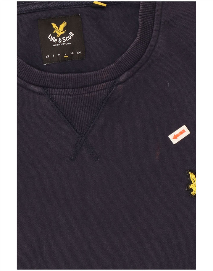 Lyle & Scott Sweatshirt til mænd, stor marineblå bomuld