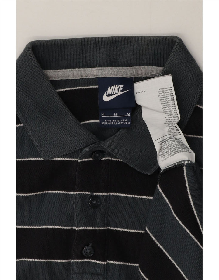 Nike herre poloshirt mellemgrå stribet bomuld