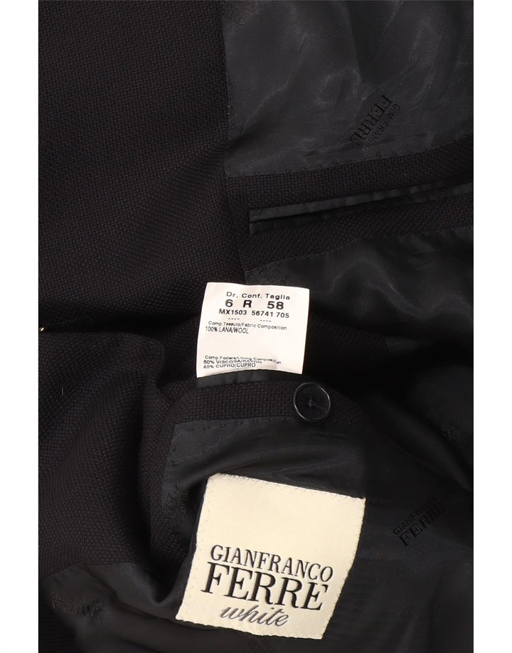 Gianfranco Ferre Herre 3-knaps blazerjakke IT 58 2XL Marineblå Uld