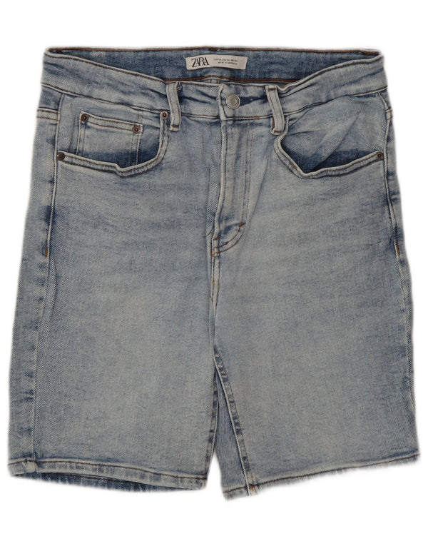 Zara Herre Denim Shorts EU 42 Large W32 Blå Bomuld