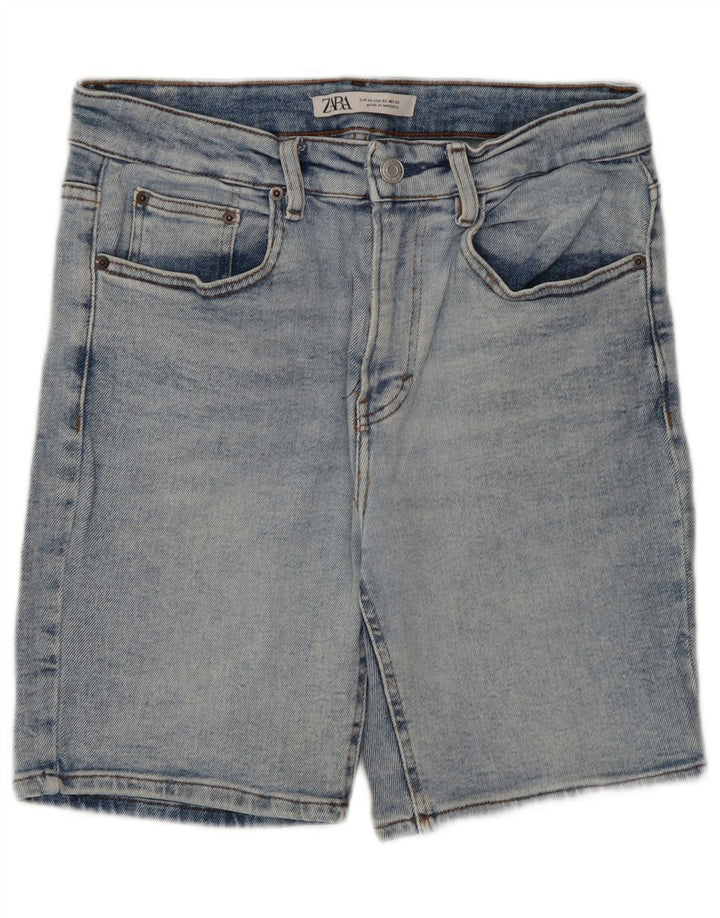 Zara Herre Denim Shorts EU 42 Large W32 Blå Bomuld