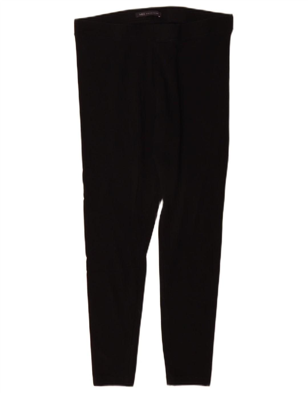 Marks & Spencer Womens Crop Leggings UK 12 Medium Black Bomuld