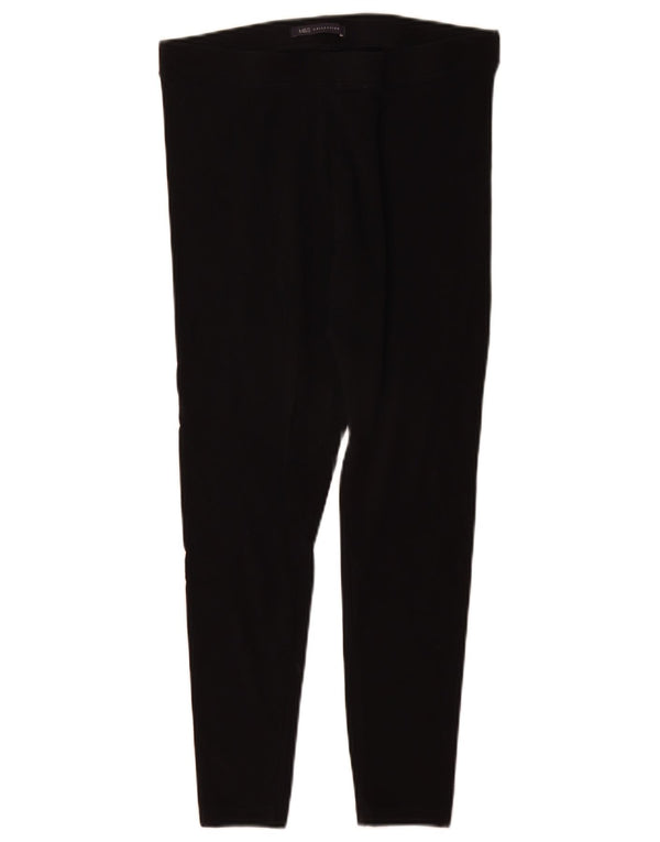 Marks & Spencer Womens Crop Leggings UK 12 Medium Black Bomuld