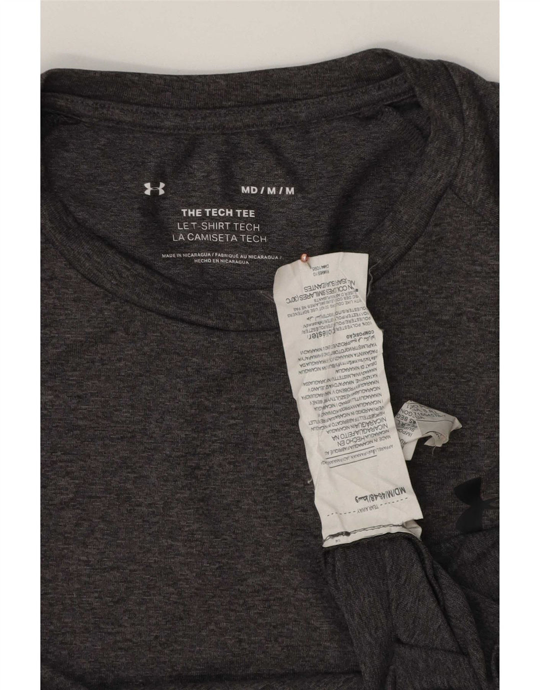 Under Armour Herre T-shirt Top Medium Grey Flecked Polyester