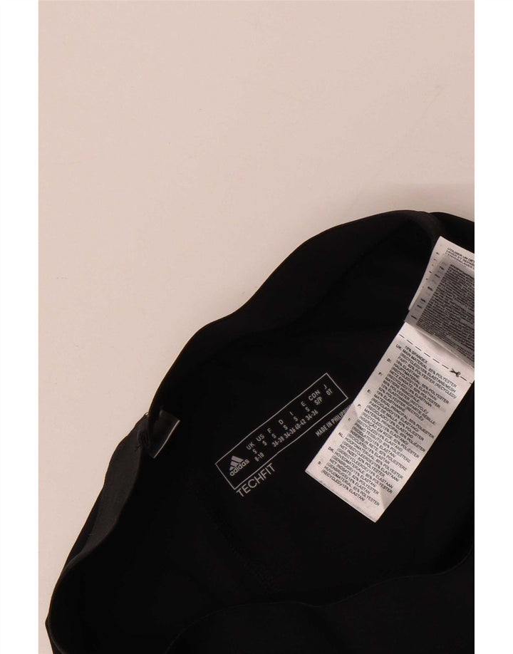 Adidas Womens Tech Fit Grafiske Leggings UK 8/10 Small Black Polyester