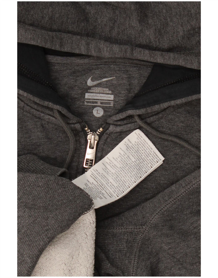 Nike hættetrøje med lynlås til mænd, stor grå bomuld