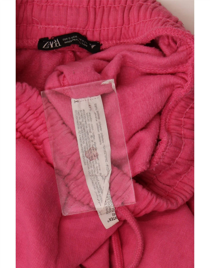 ZARA Træningsdragt til kvinder Joggers UK 8 Small Pink Polyester