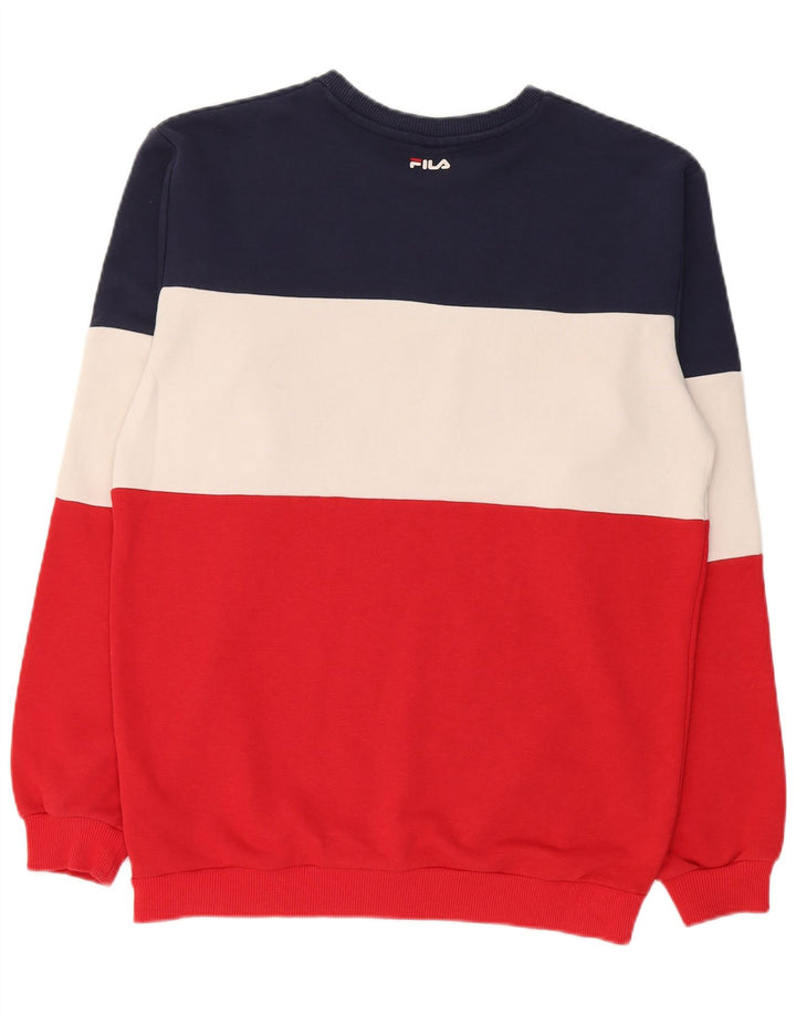Fila Herre grafisk sweatshirt Jumper Lille flerfarvet Colourblock Bomuld