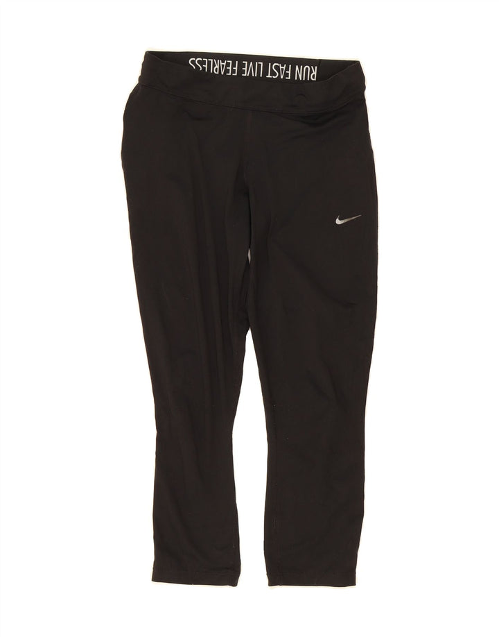 NIKE Womens Leggings UK 14 Medium Black Polyester Vintage Nike and Second-Hand Nike from Messina Hembry 
