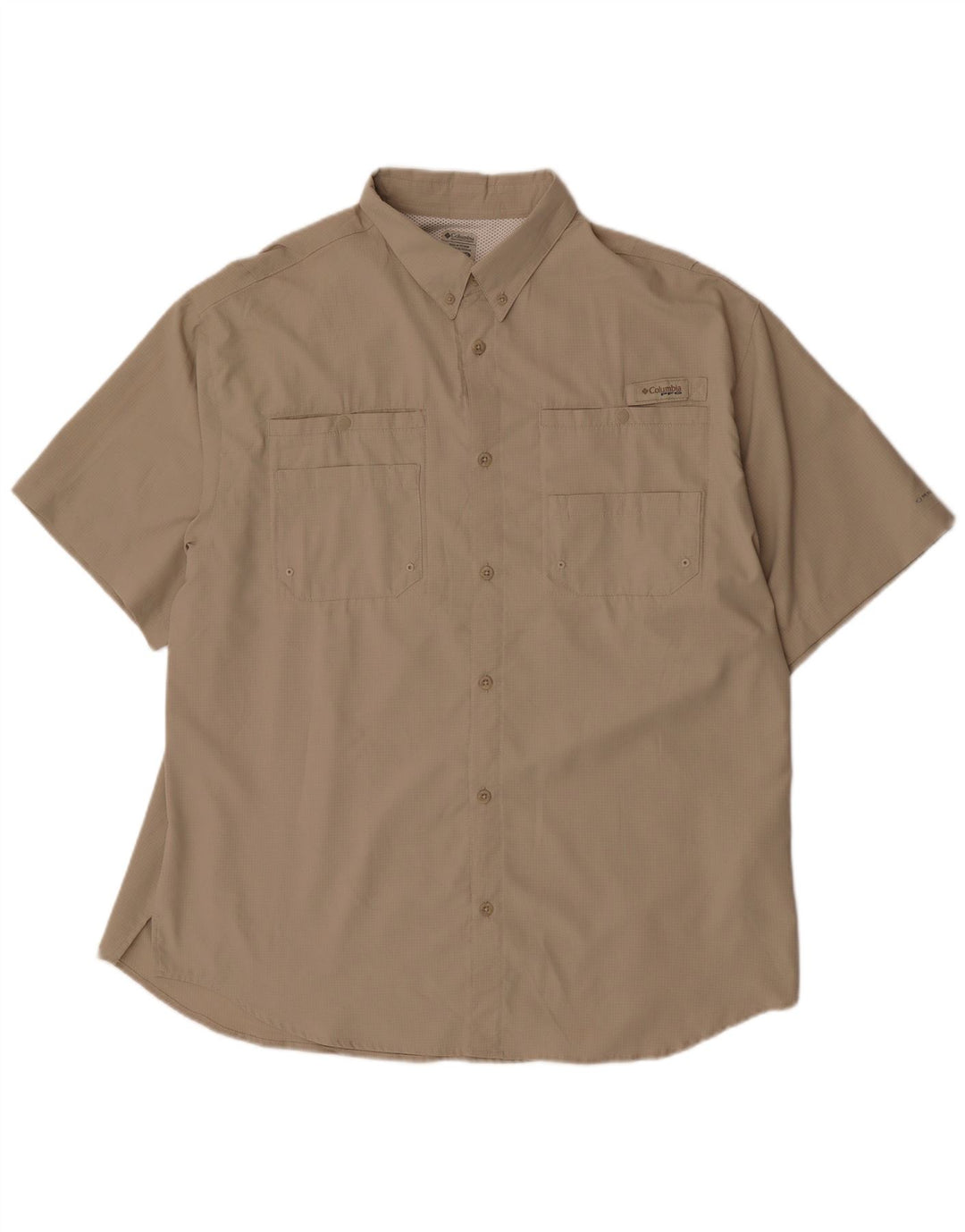 Columbia Kortærmet Herreskjorte XL Beige Polyester