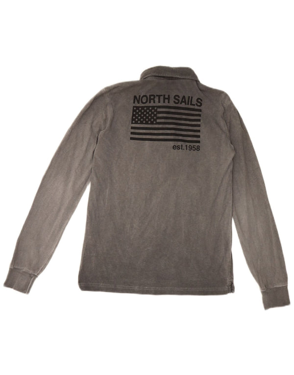 North Sails Boys Langærmet Polo Shirt 11-12 År Grå Bomuld