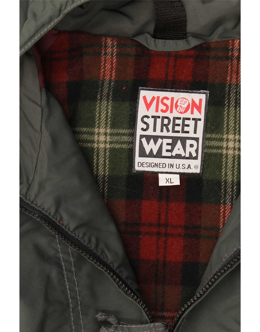 Vision Street Wear Herre Pullover Regnjakke UK 42 XL Khaki Colourblock
