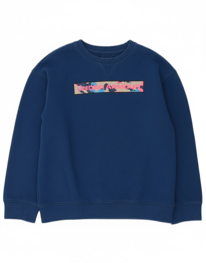 Under Armour Boys Cold Gear Grafisk Sweatshirt Jumper 7-8 år Lille Blå