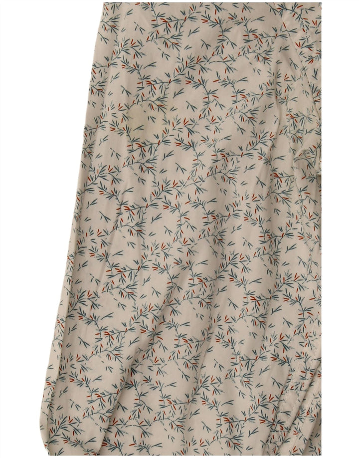J. Crew Herre Slim Shirt Medium White Floral Bomuld