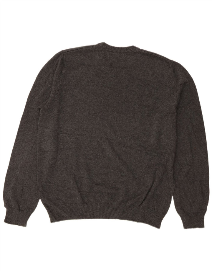 Marks & Spencer Herre V-hals sweater mellemgrå bomuld