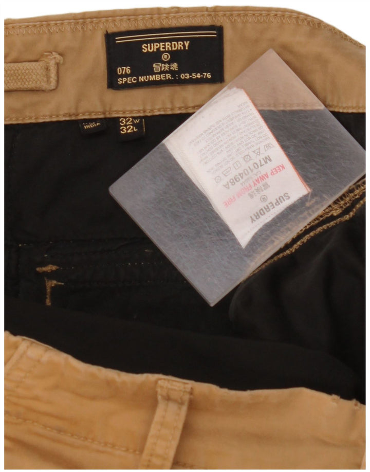 SUPERDRY Straight Cargo Bukser til mænd W32 L32 Beige Bomuld