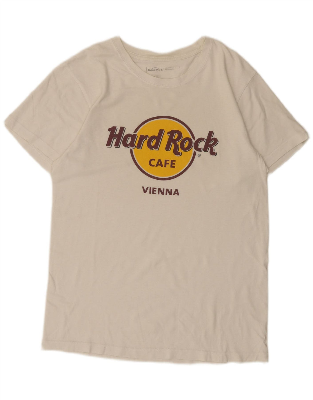 Hard Rock Cafe Herre Vienna Grafisk T-Shirt Top Medium Hvid