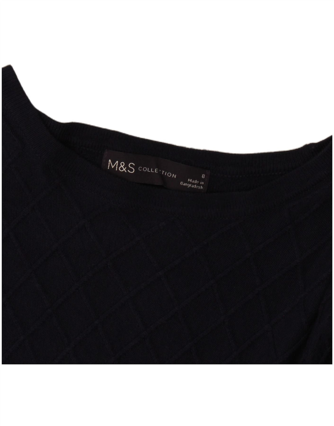 Marks & Spencer Dame Boat Neck Jumper Sweater UK 8 Small Navy Blue
