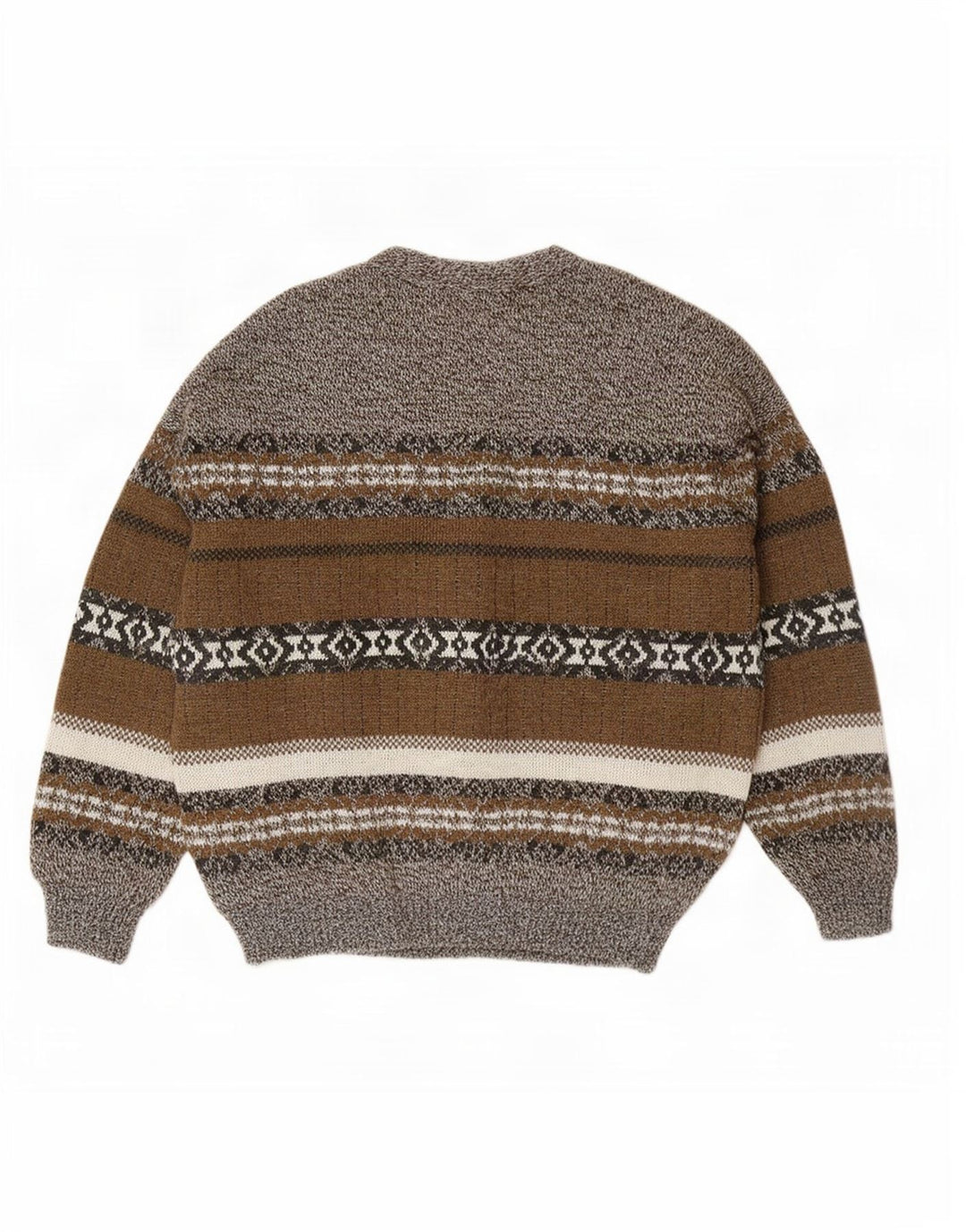 Vintage herre cardigan sweater XL Grey Fair Isle
