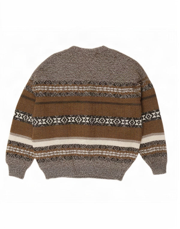 Vintage herre cardigan sweater XL Grey Fair Isle