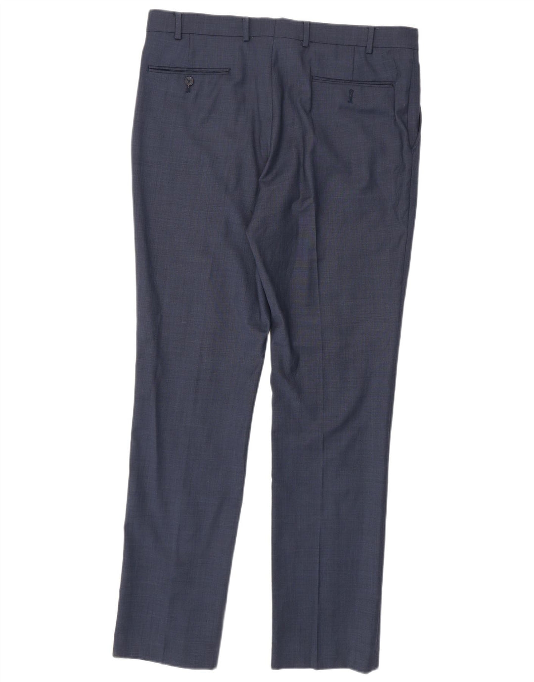 PENGUIN Womens Slim Suit Trousers W36 L34 Navy Blue Wool