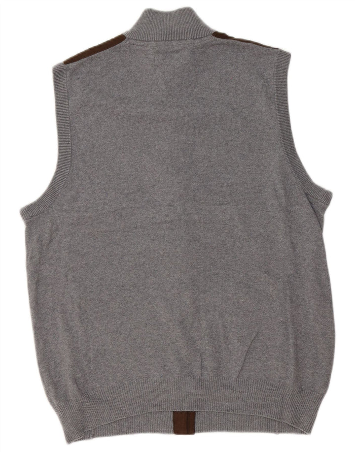 Chaps Herre ærmeløs cardigan sweater Medium Grå Colourblock Bomuld
