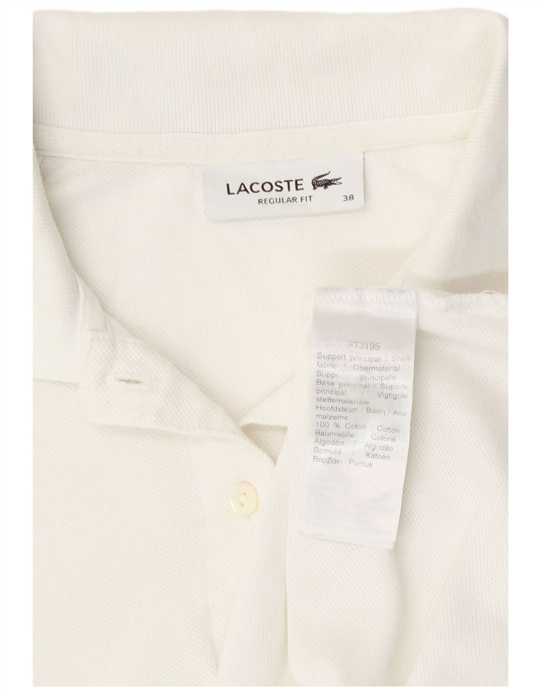 Lacoste Womens Regular Fit Polo Shirt Størrelse 38 Medium Hvid Bomuld