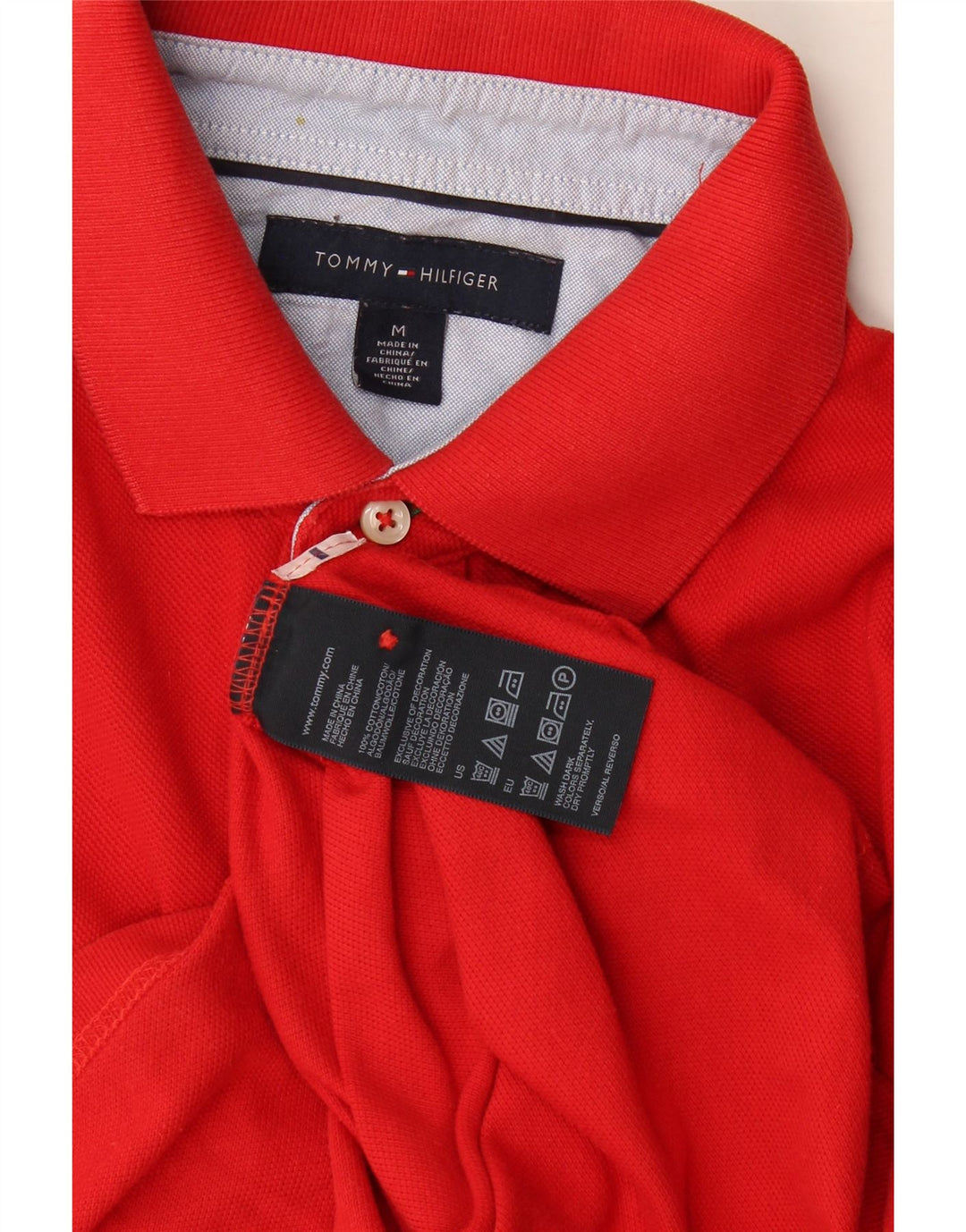 Tommy Hilfiger herre poloshirt Medium rød bomuld