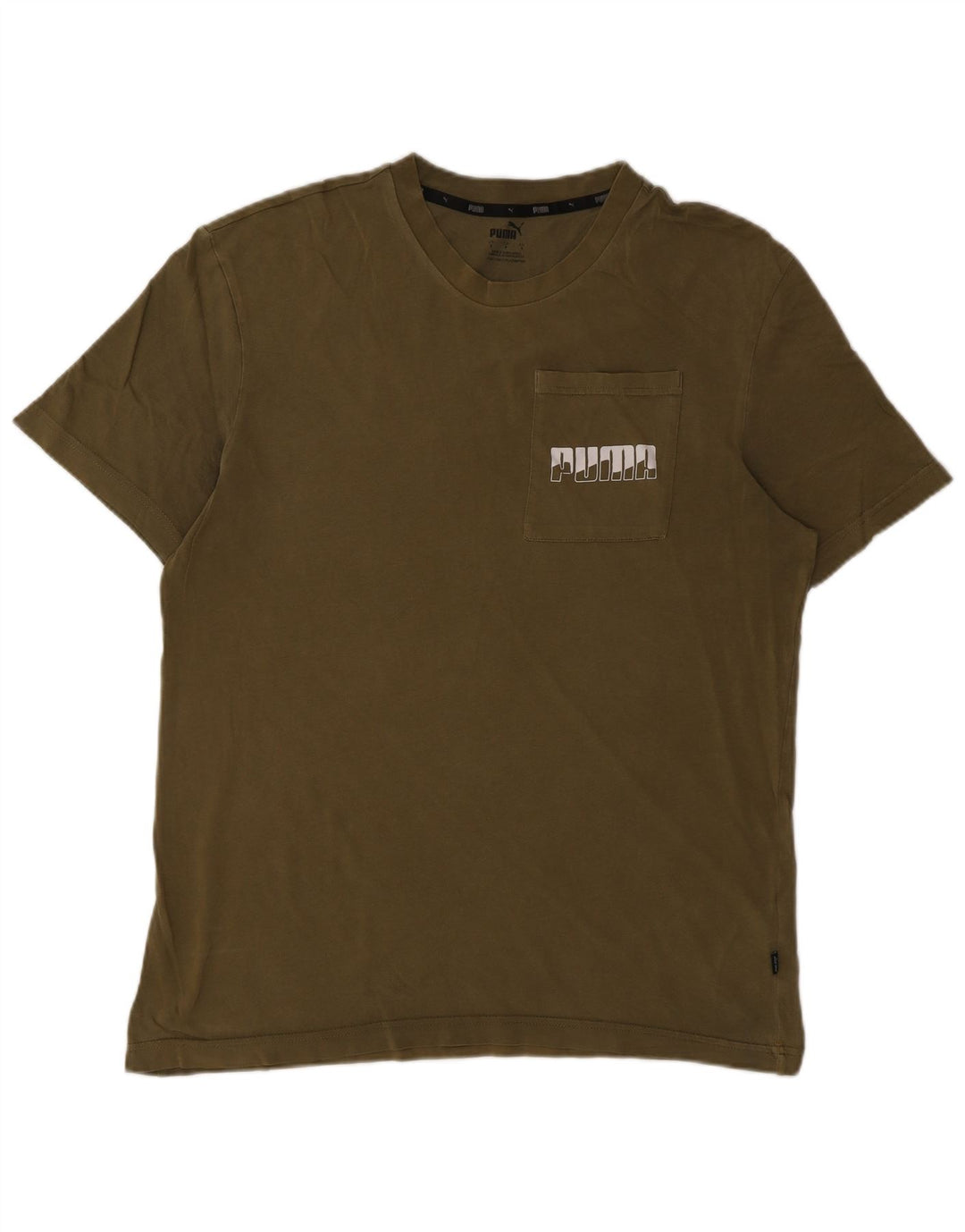 Puma Herre grafisk T-shirt Top Lille Khaki Bomuld