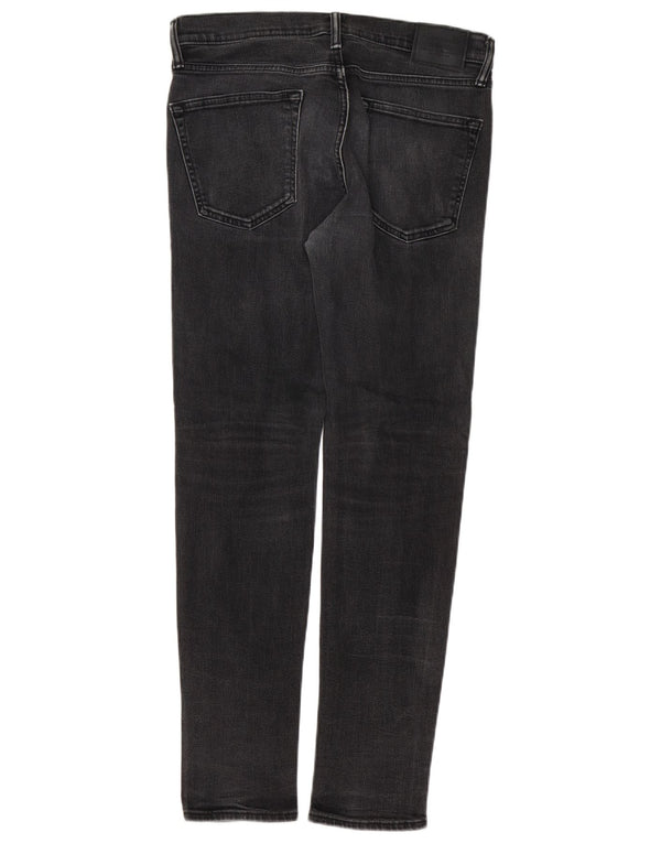 ABERCROMBIE & FITCH Super Skinny Jeans til mænd W33 L32 Sort bomuld