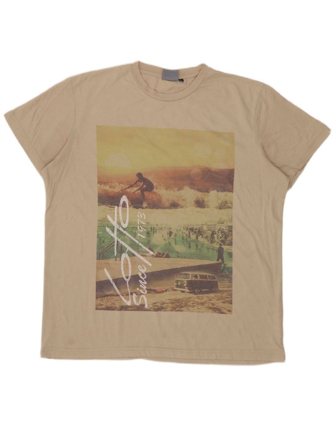 LOTTO Herre Grafisk T-Shirt Top XL Beige