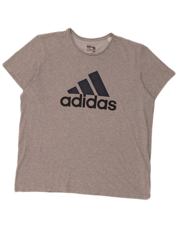 Adidas Herre Grafisk T-Shirt Top 2XL Grå Bomuld