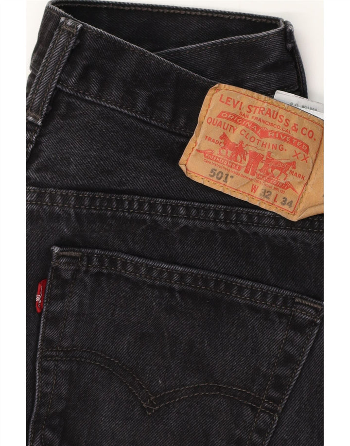 LEVI'S Herre 501 Straight Jeans W32 L30 Sort Bomuld