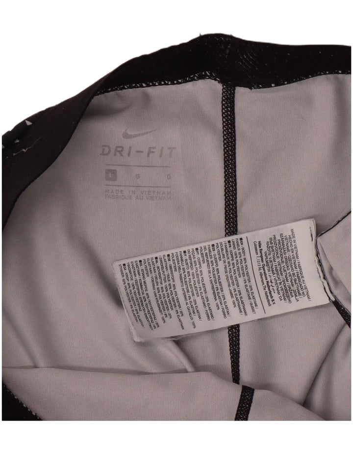 Nike Dame Dri Fit Grafiske Leggings UK 14 Large Navy Blue Spotted Sports