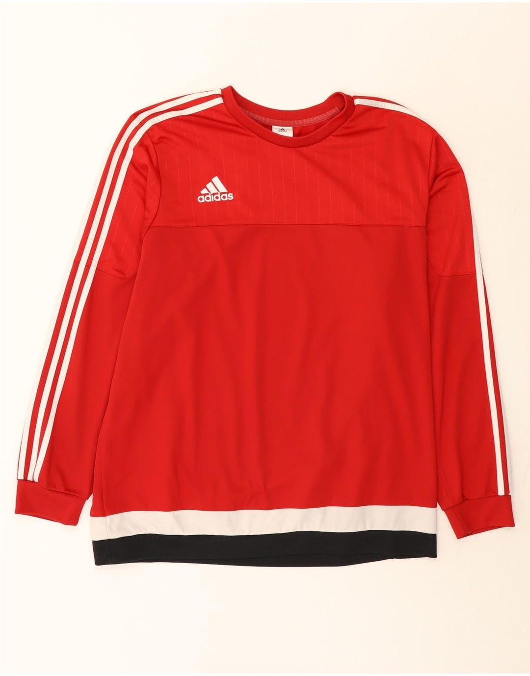 Adidas Herre Top Langærmet 2XL Rød Colourblock Polyester