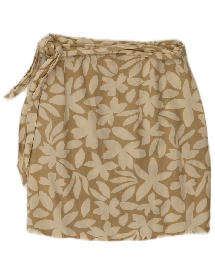RIP CURL Kvinder Wrap Nederdel Small W26 Beige Floral Linned