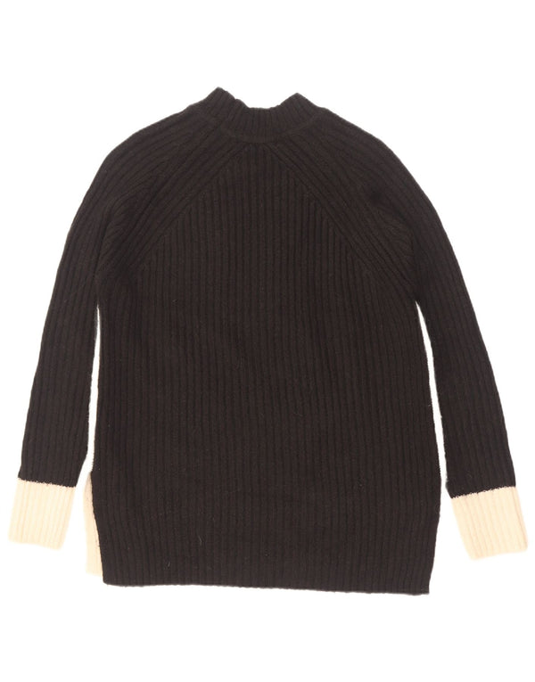 Marks & Spencer Dame Turtle Neck Jumper Sweater UK 10 Small Black