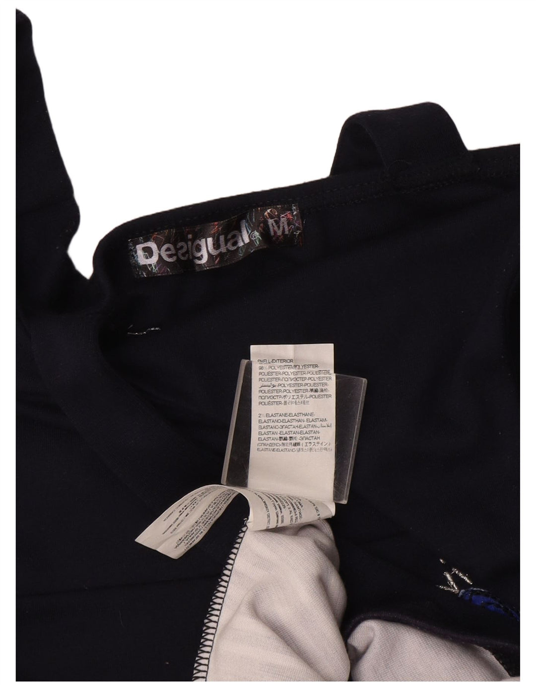 Desigual Kvinders Grafisk Solkjole UK 12 Mellem marineblå stribet polyester