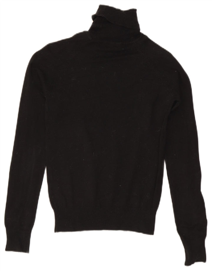 Zara Dame Rullehals Sweater UK 8 Lille Sort