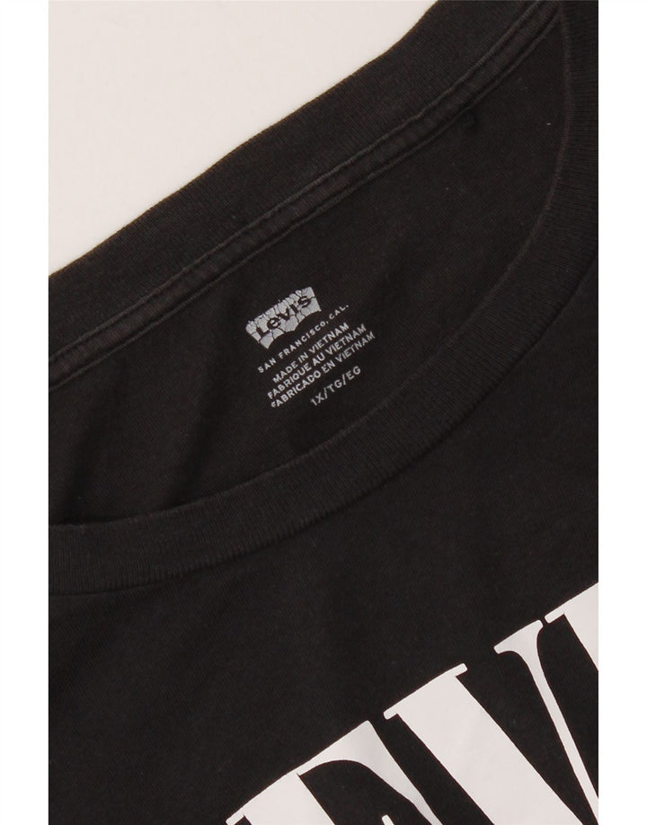 Levi's Dame Grafisk T-Shirt Top UK 18 XL Sort