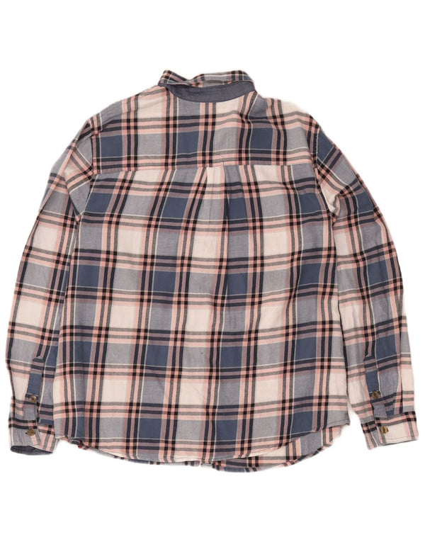 Dickies Dame Loose Fit Flanell Shirt UK 16 Large Blue Check Cotton