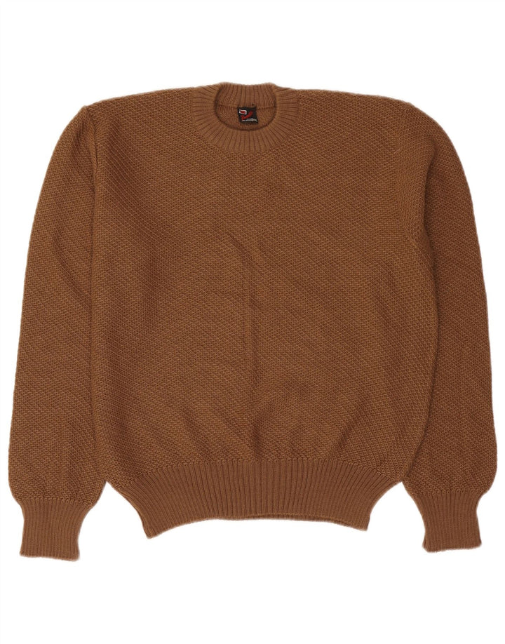 Benelli Dame Oversized Crew Neck Jumper Sweater UK 12 Medium Brun Uld