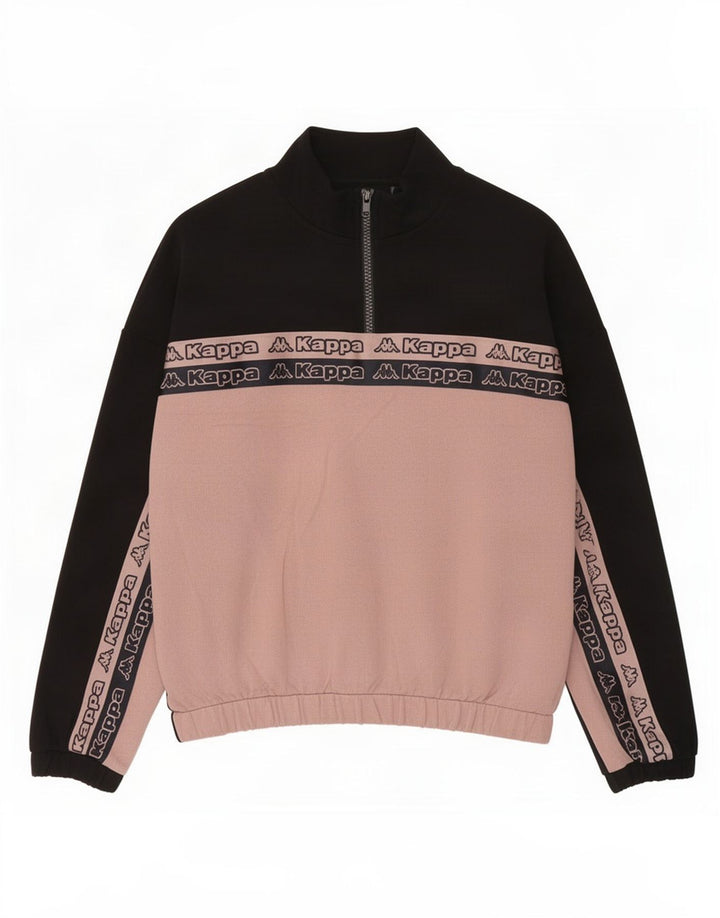 Kappa Dame Tezenis Grafisk Sweatshirt Jumper UK 14 Medium Sort