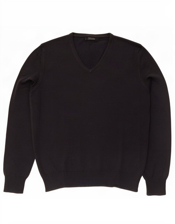Zara Herre V-hals sweater Medium Sort Bomuld