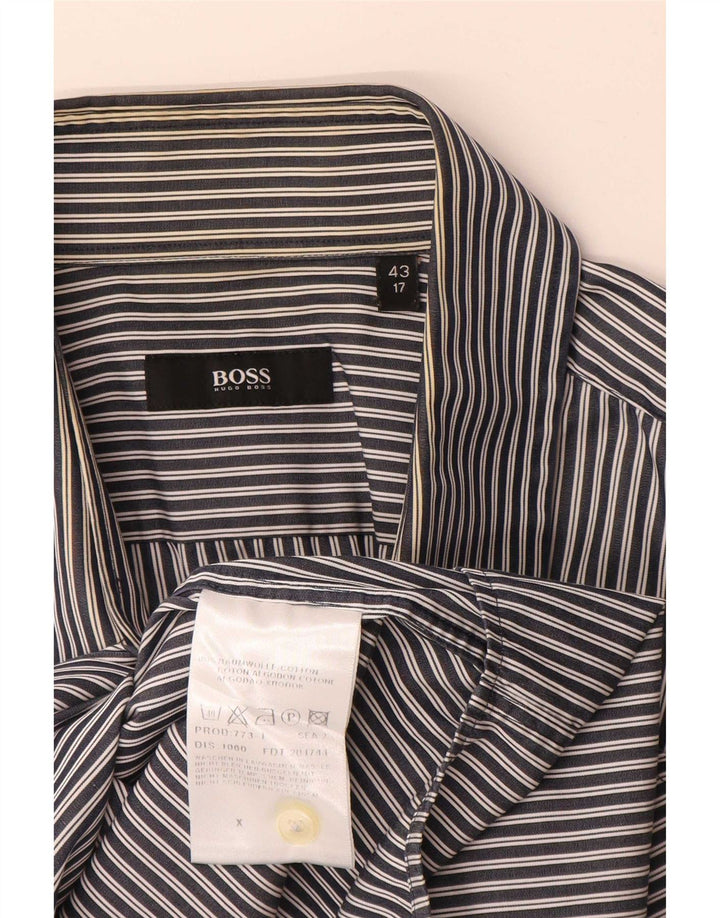 Hugo Boss Herreskjorte Str. 43 17 XL Marineblå Stribet