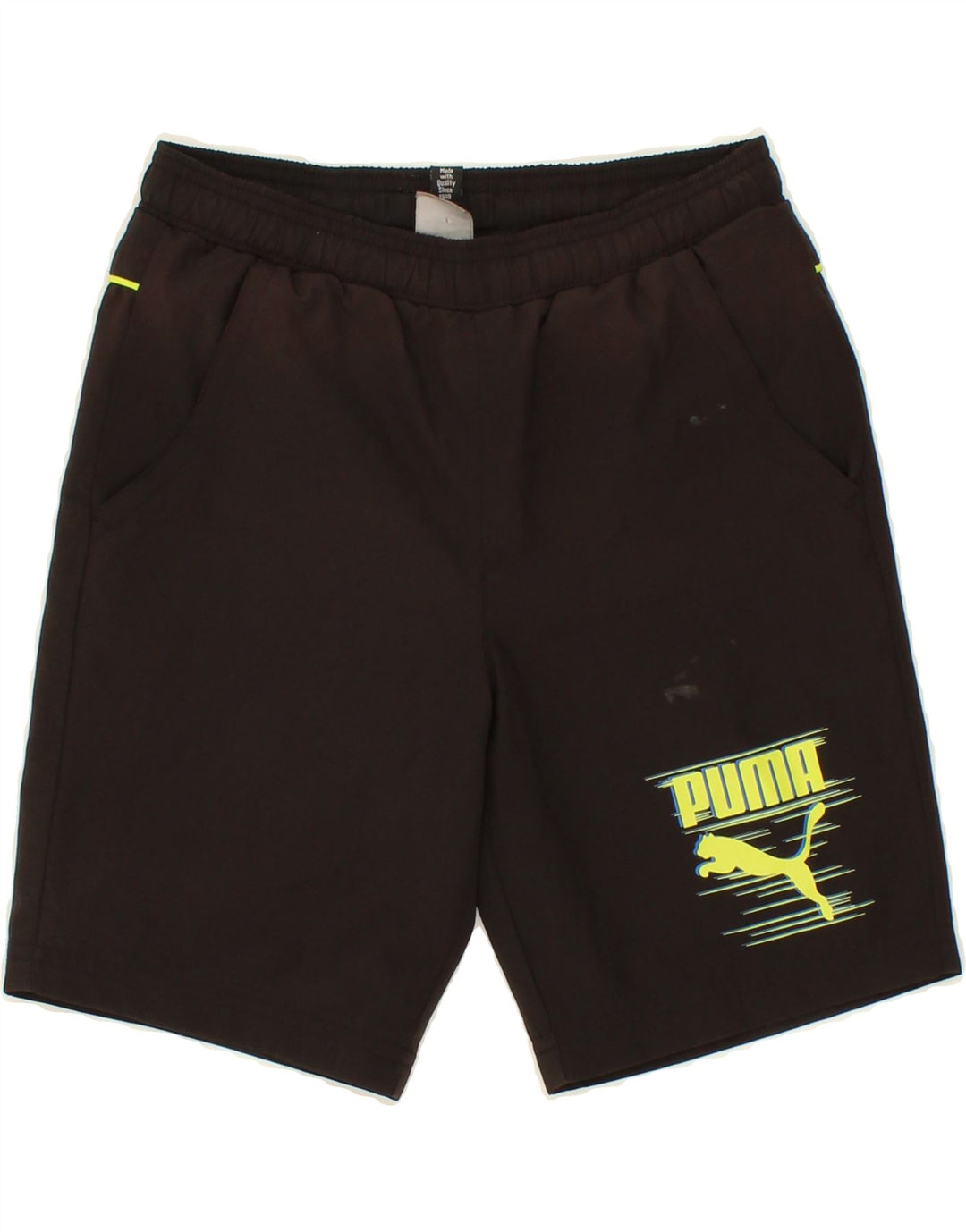 PUMA Girls Graphic Sport Shorts 9-10 Years Black Polyester Vintage Puma and Second-Hand Puma from Messina Hembry 