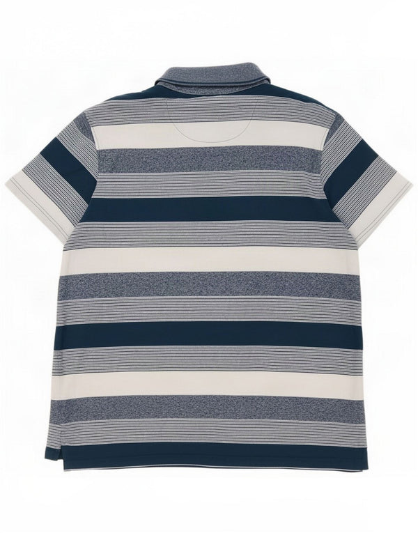 Pierre Cardin Herre Regular Fit Polo Shirt XL Navyblå stribet bomuld