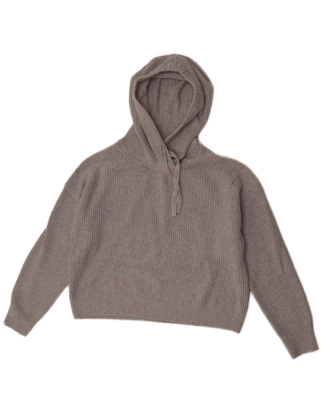 Gap Dame Crop Hættetrøje Sweater UK 14 Medium Grey Bomuld