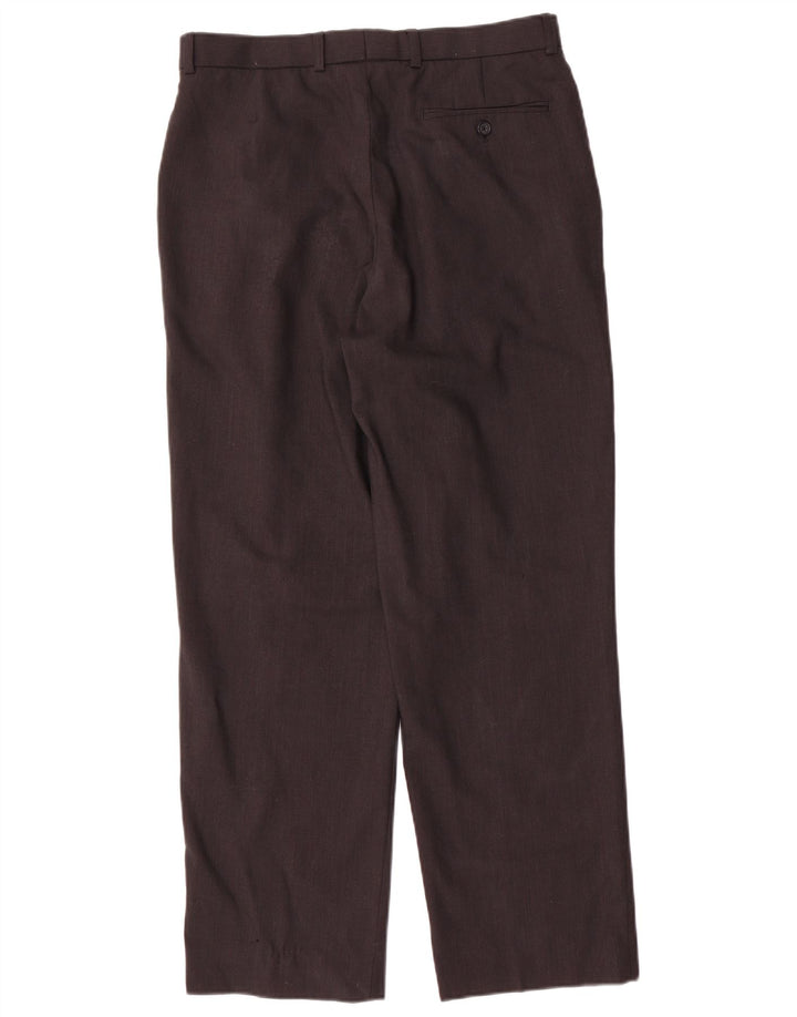 Marks & Spencer Herre Pegged Suit Bukser W32 L29 Brun Uld