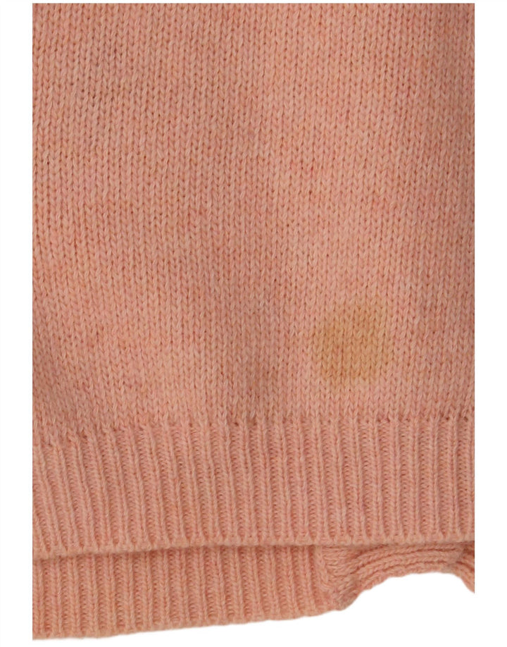 VINTAGE Dame Cardigan Sweater UK 16 Large Pink Floral Wool